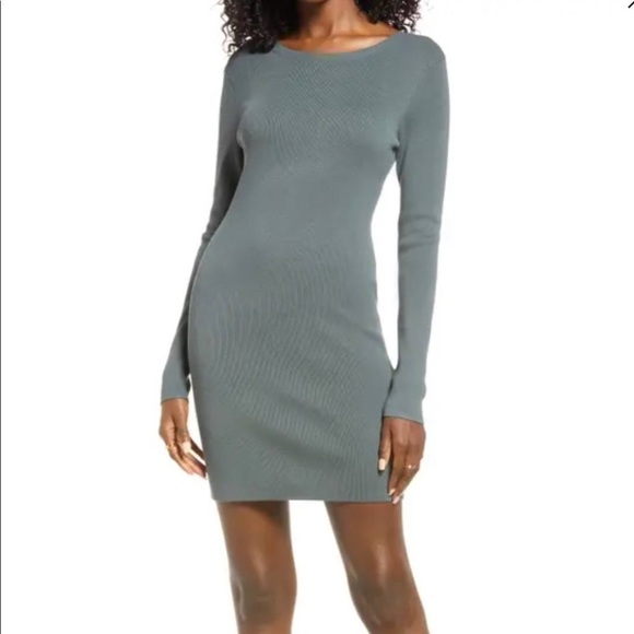 NWT Open Edit Green Sweater Dress - Picture 1 of 3